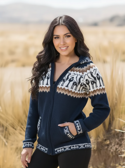 Alpaca Full Zip Hoodie for Women