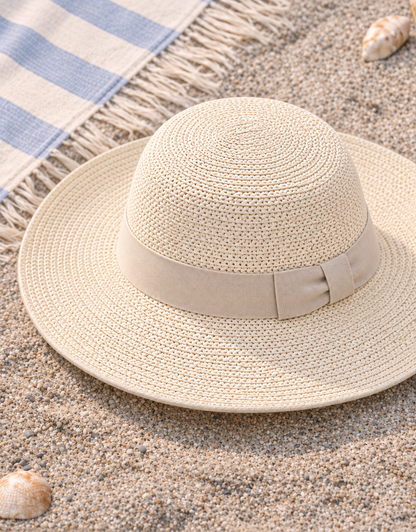 Cappello Panama Di Paglia A Corona Rotonda | Riviera Edition