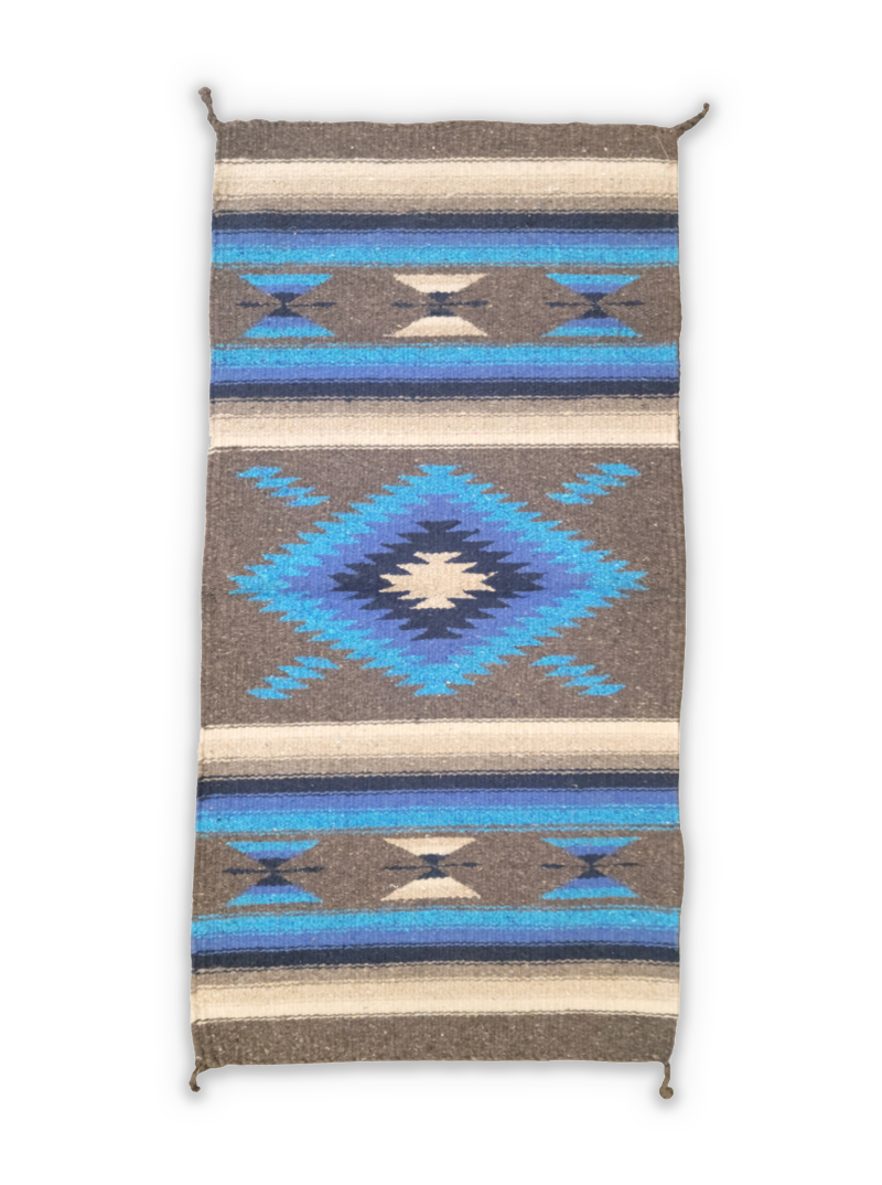 Aztek Alpaca Rug | Mexican Rug | Dark Gray & Blue