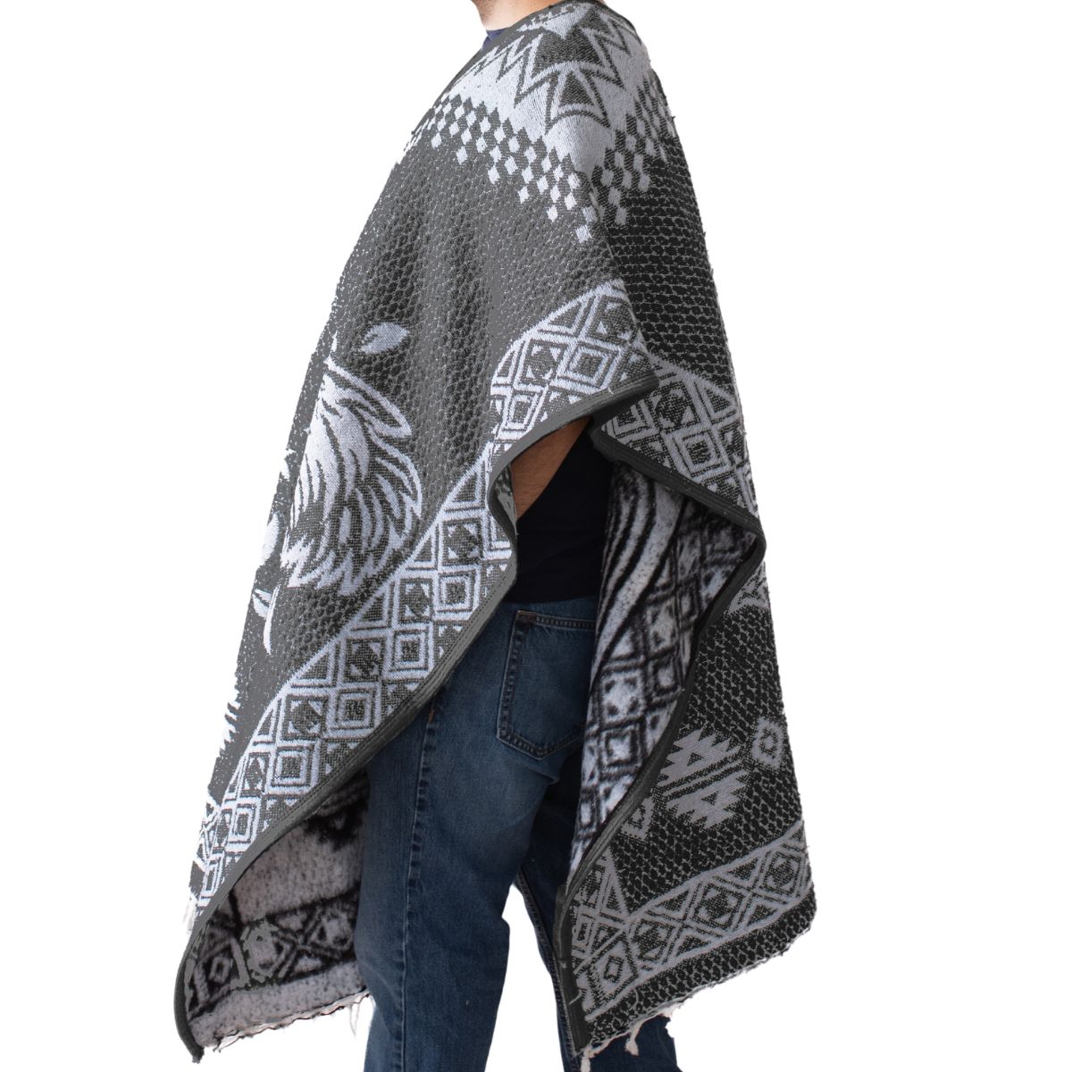 Gamboa Poncho in lana di alpaca, poncho da donna, con Gamboa Poncho in lana di alpaca, poncho da donna, con