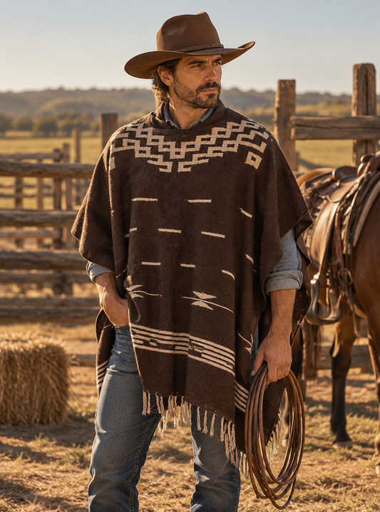 Clint Eastwood Poncho - Mexican Poncho - BROWN