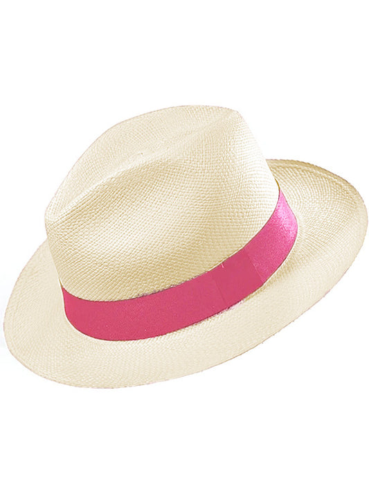 The "B" Movie Pink Fedora Panama Hat