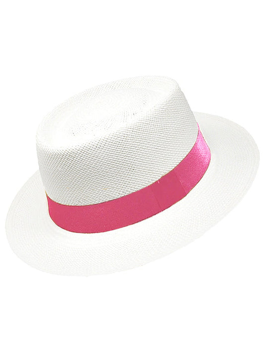 The "B" Movie Pink Gambler Panama Hat