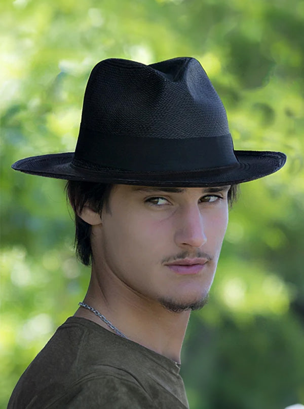 Men's Panama Hat - Black Fedora Hat