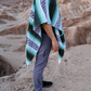 Mexican Striped Poncho | Green