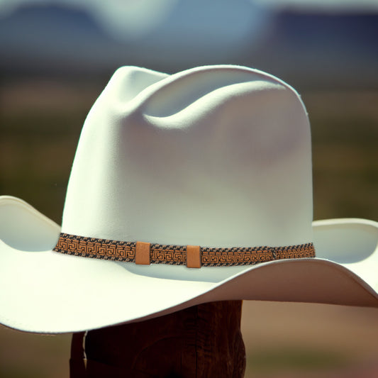Cowboy Hat Bands for Men or Women, Western Style Fedora Hat band, Orange  Brown..