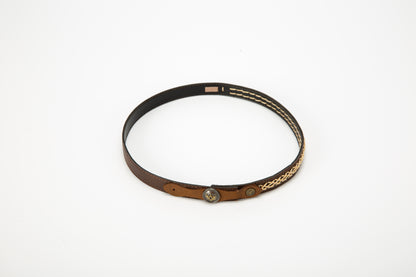 Fascia per Cappello Western - Stile Cowboy - Marrone e Bianco