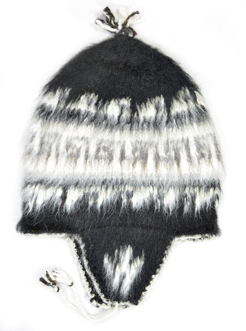 Gamboa Alpaca Hooded Jumper for women- black with brown on the edges and elegant fringes, Black Gamboa Alpaca Hooded Jumper for women- black with brown on the edges and elegant fringes, Black