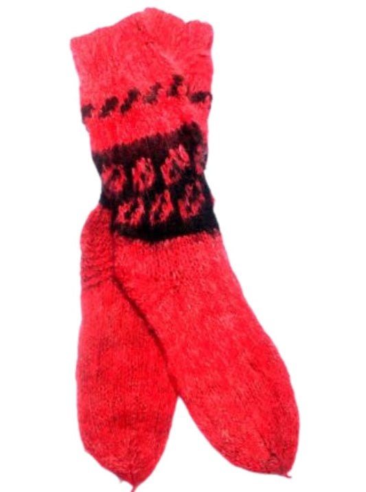 Red Alpaca Socks