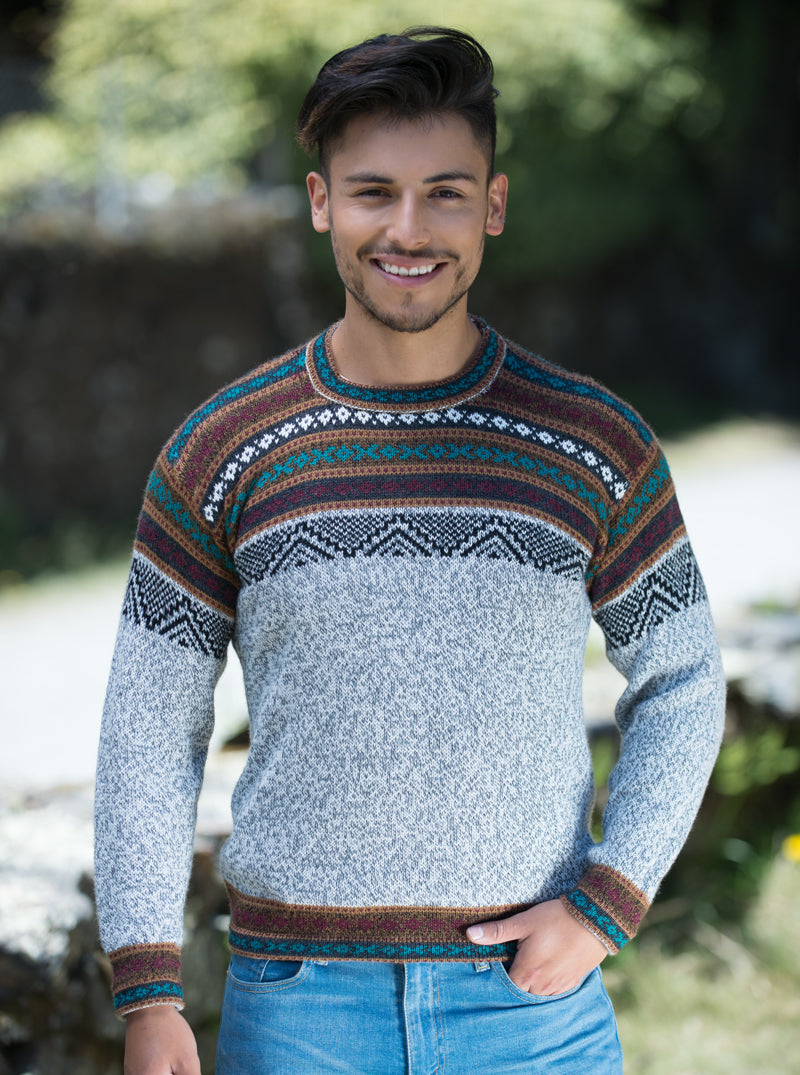 Gray Alpaca Sweater for Men
