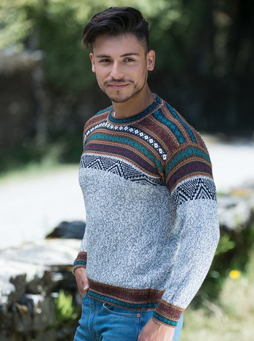 Gray Alpaca Sweater for Men