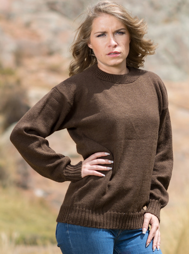 Suéter de Alpaca para Mujer Café