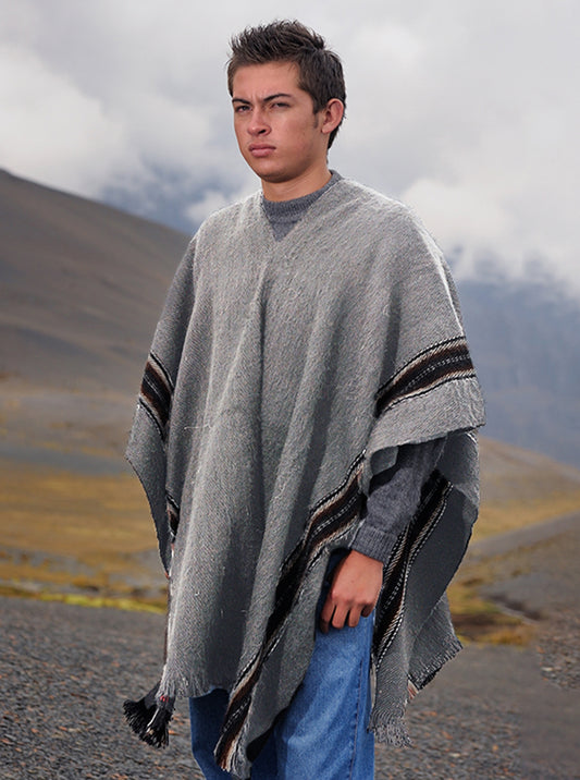 Hooded Rustic Poncho for Men