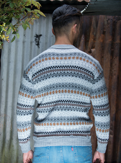 Light Gray Alpaca Sweater for Men