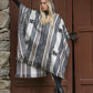 Rustic Hooded Alpaca Poncho for Women