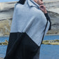 Grey and Black Hooded Poncho for Men