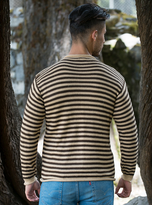 Striped Alpaca Crewneck Sweater