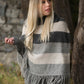 Poncho with lines in gray tones for Women