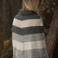 Poncho with lines in gray tones for Women