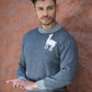 Gray Crewneck Alpaca Sweater for Men