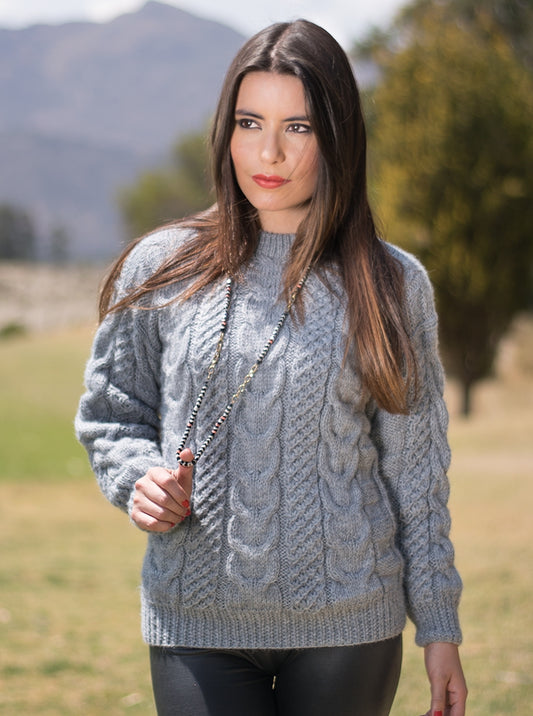 Hand Knitted Alpaca Sweater for Women