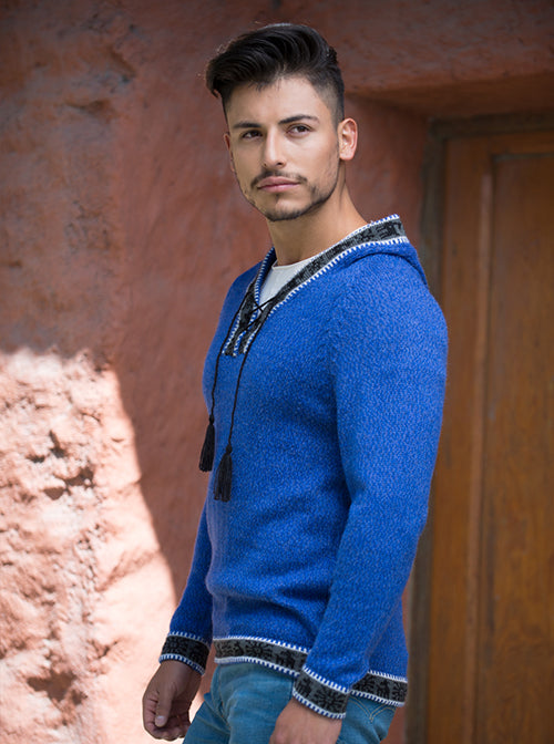 Pullover mit Kapuze-Blau