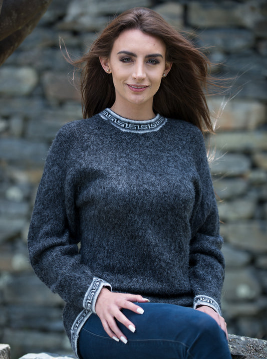 Dark Gray Alpaca Sweater for Women
