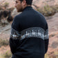 Black Alpaca Full Zip Sweater for Men