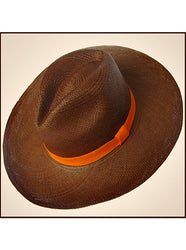 Orange Tribal Band Panama Hat Tribal Band Panama Sun Hat – Madeline Love main image 2
