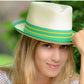 Cuban Panama Hat for Women - Natural & Green