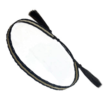 Genuine Adjustable Horsehair Hat Band - Black & white