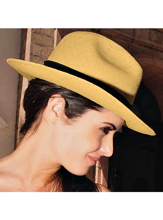 Sombrero de Panamá Cuenca Fedora para Mujer (tuis) Grado 3-4