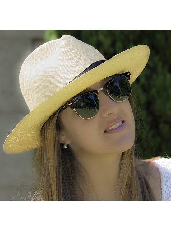 Sombrero de Panamá Cuenca Fedora (tuis) para Mujer (Grado 3-4)