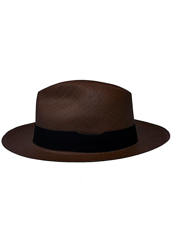 Sombrero de Panamá Fedora "Johnny D" Marrón