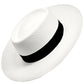 White Panama Hat for Women - Wide Brim Gambler Hat