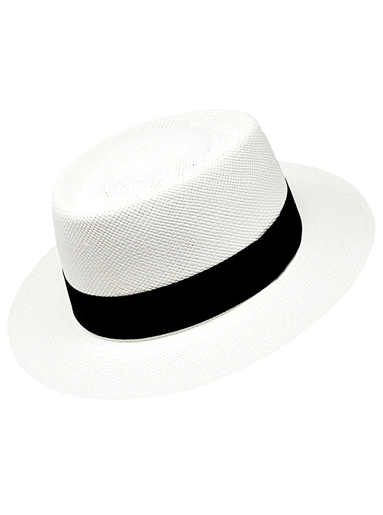 White Panama Hat - Gambler Hat