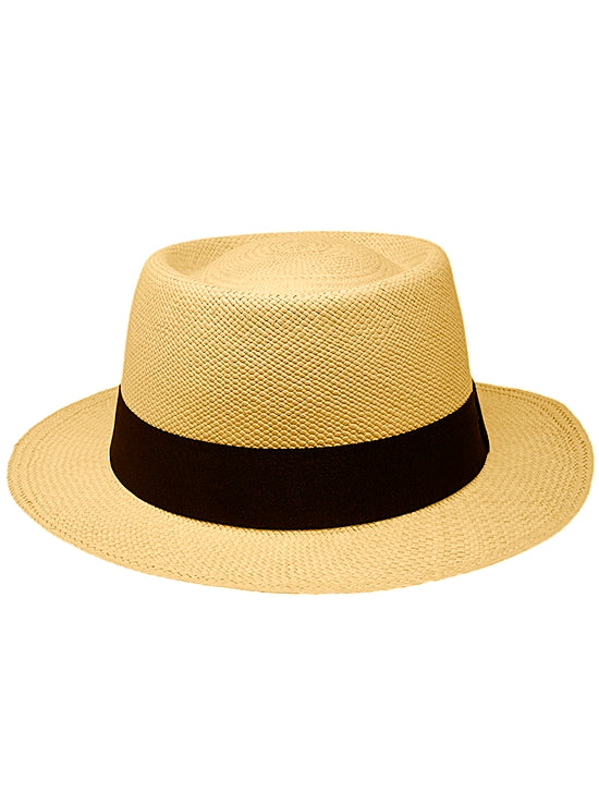Light Brown Panama Hat - Gambler Hat