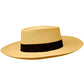 Light Brown Panama Hat - Wide Brim Gambler Hat