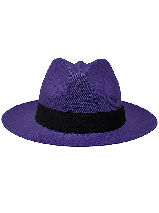 Chapéu Panamá Cuenca - Fedora Violeta escuro  (Grau 3-4)
