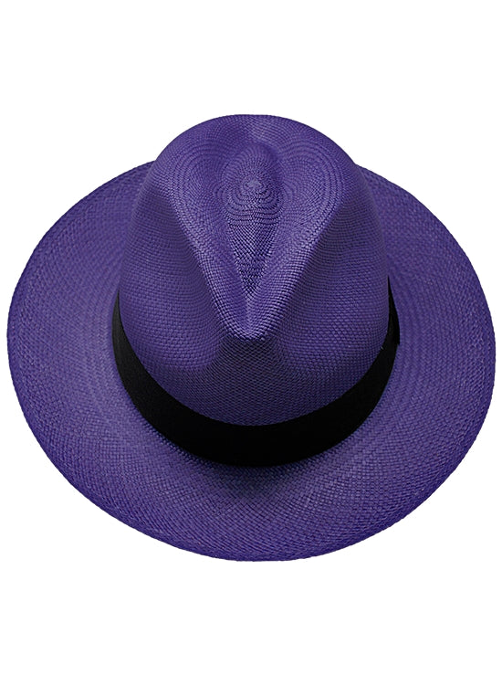 Chapéu Panamá Cuenca - Fedora Violeta escuro  (Grau 3-4)