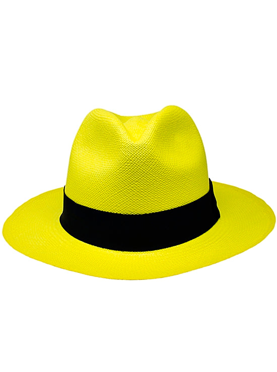 Chapéu Panamá Cuenca - Fedora Amarelo (Grau 3-4)
