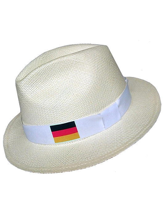 Chapeau Panama Drapeau de l'Allemagne Blanc