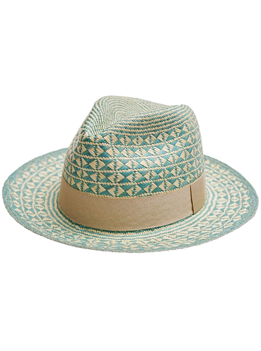 Aqua Panama Hat - Fedora Hat for Women