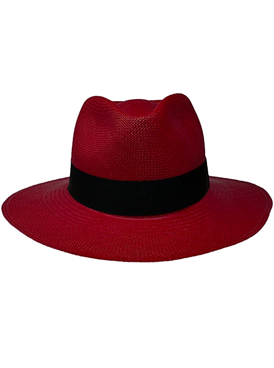 Cappello Panama Cuenca Ausin Rosso da Uomo (Grado 3-4)