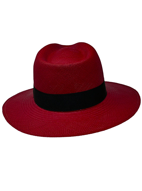 Chapéu Panamá Cuenca - Ausin Vermelho para Homens (Grau 3-4)